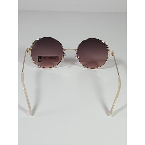 FGX by Foster Grant Gold & White Full Round Metal Frame Sunglasses 52077FGX020 - Picture 5 of 11